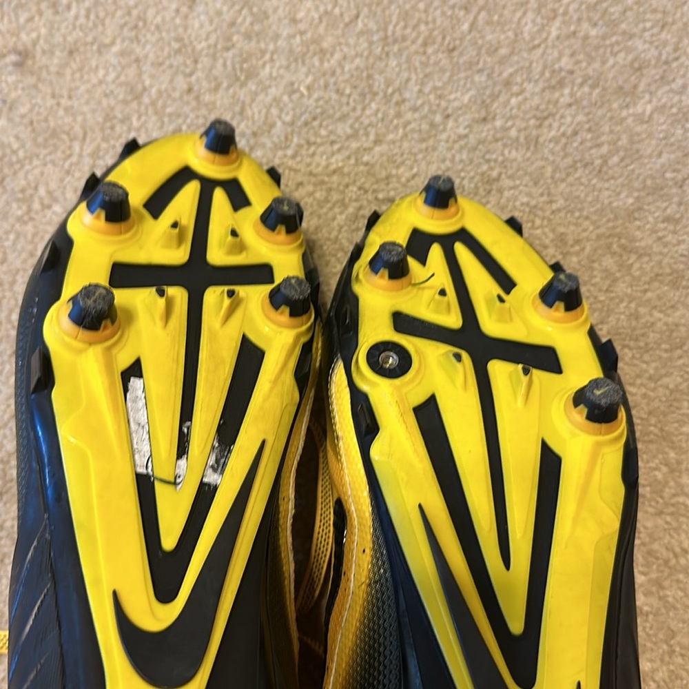 NIKE CLEATS ALPHA SKIN FOOTBALL GOLD/ BLACK SZ 15 WORN 1x Sz 15 - Picture 8 of 10